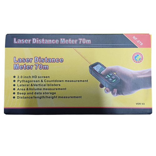 NOYAFA NF-270 Lazer Mesafe Ölçer 70m ±1.5mm Alan Hacim Pisagor Ölçüm Cihazı NOYAFA NF-270 Lazer Mesafe Ölçer 70m ±1.5mm Alan Hacim Pisagor Ölçüm Cihazı