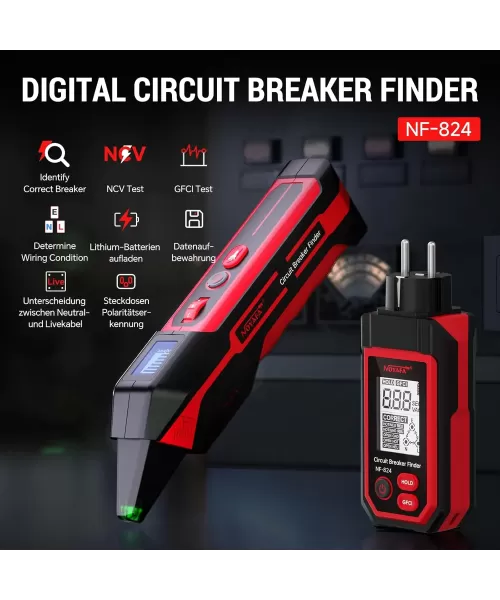 NOYAFA NF-824EU Sigorta Bulucu ve GFCI Test Cihazı LCD Ekranlı NCV