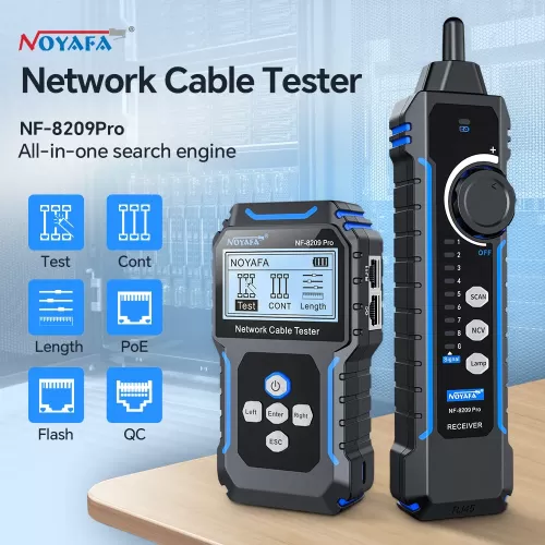 Noyafa NF-8209 Pro Ağ Kablosu Test Cihazı Tonlama ve Prob Kiti Noyafa NF-8209 Pro Ağ Kablosu Test Cihazı Tonlama ve Prob Kiti