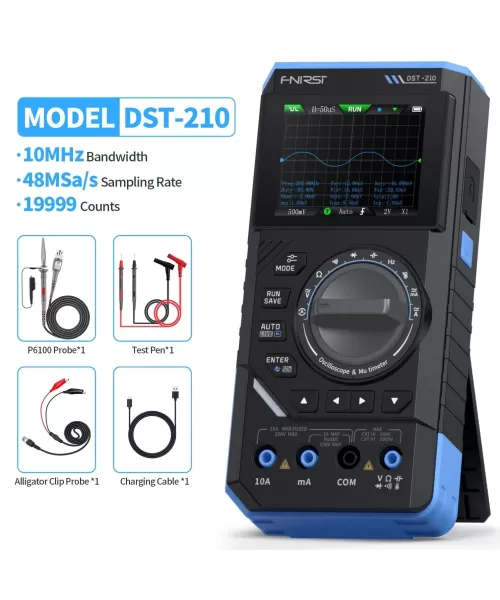 FNIRSI DST-210 3’ü 1 Arada El Tipi Osiloskop + Multimetre + Sinyal Jeneratörü