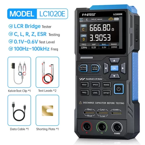 Fnirsi LC1020E Yüksek Hassasiyetli Elde Taşınabilir Dijital Köprü LCR ESR Test Cihazı